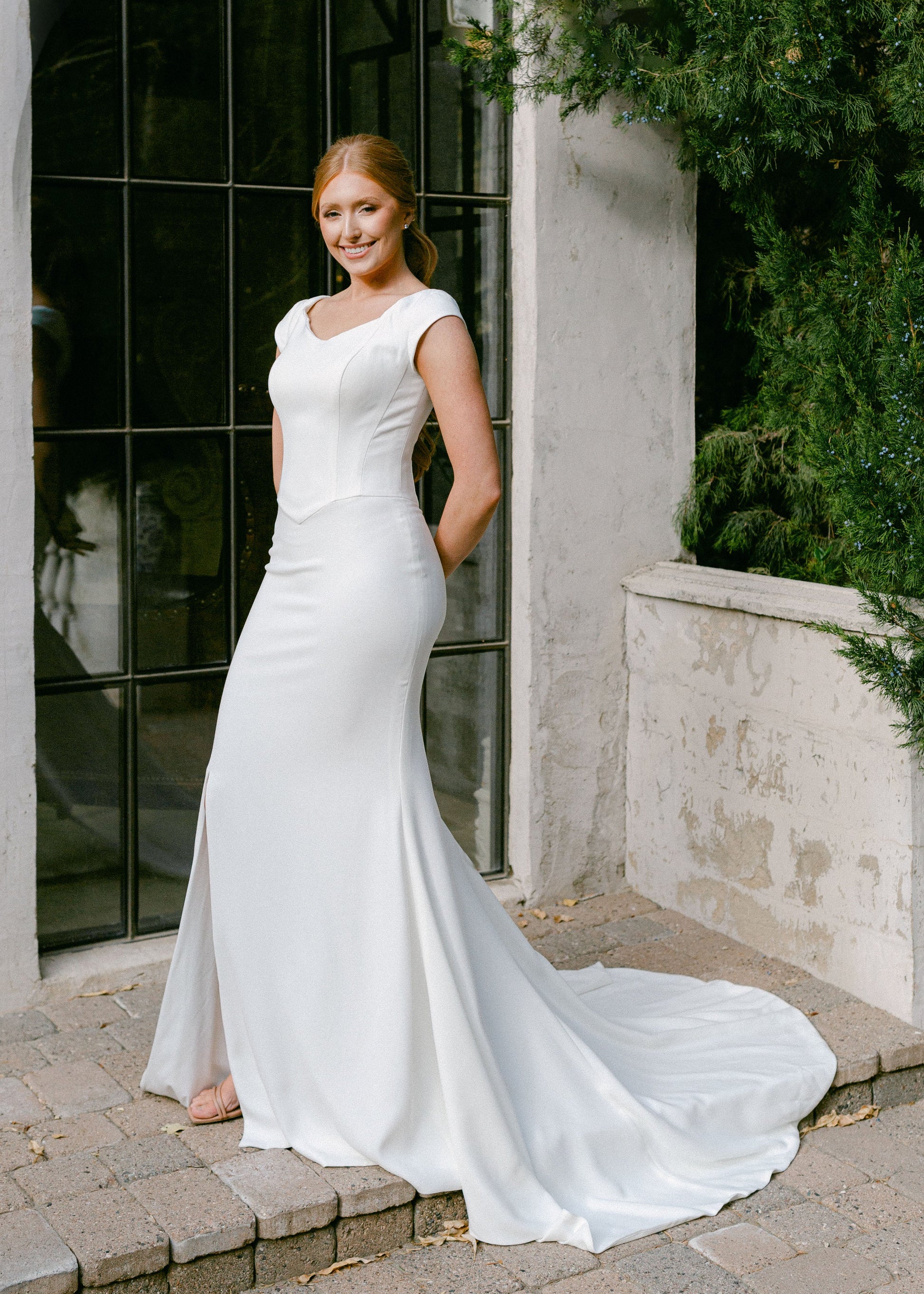 modest fitted wedding dress